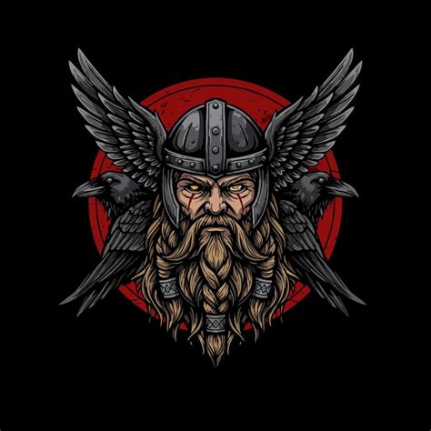 Une illustration puissante représente une tête de guerrier viking ornée ...