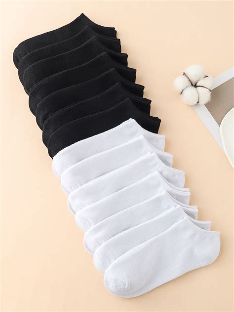 14pairs Solid Ankle Socks | Ankle socks women, Black socks ankle ...