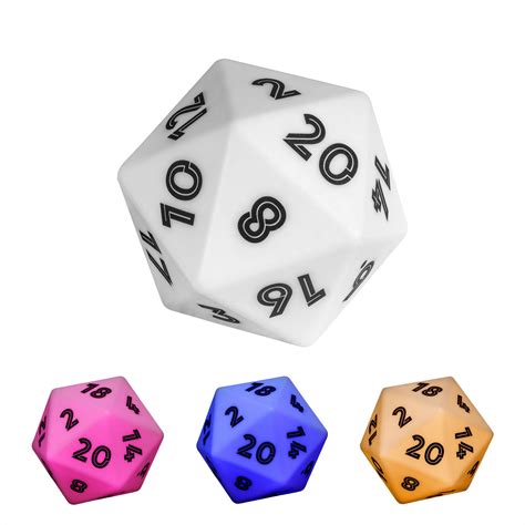 Amazon.com: KSNDie Large D20 LED Dice, 86mm White DND Dice, 20 Sided ...