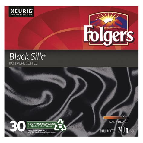 Folgers Black Silk Coffee K-cups, 30 Count, 240g/8.4 oz