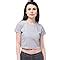 Buy GirlsNCurls Womens Cotton Round Neck Halff Sleeves Crop Top (Grey ...