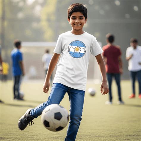 Argentina Football Flag Kids T-Shirt | Classic Crew for Fans – Football ...