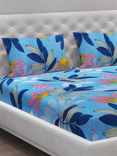 Buy MOCA by Monte Carlo 120 GSM Microfibre Double Bedsheet with 2 ...