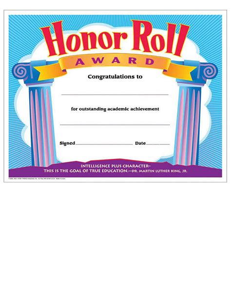 Free Printable Honor Roll Certificate Templates [Word, Excel, PDF] Sample
