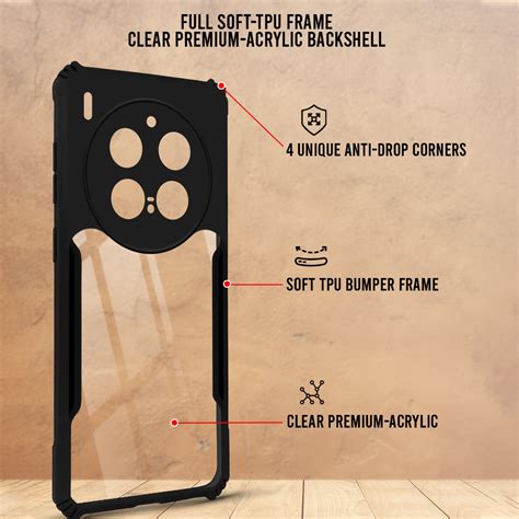 For Vivo X300 Pro Back Cover Case Hybrid (Shockproof with Polycarbonat ...