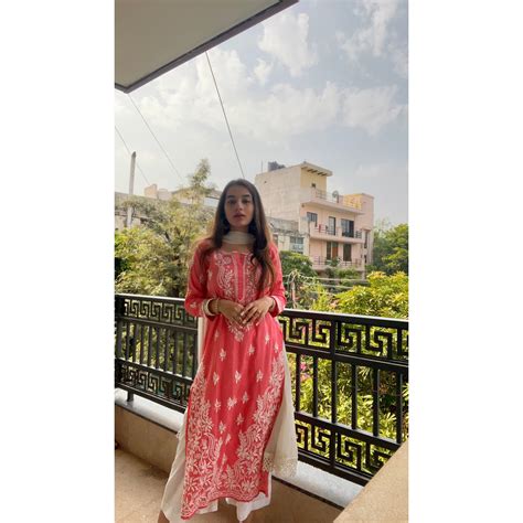 Carrot Red Cotton Chikankari Kurta – The Vasiliki