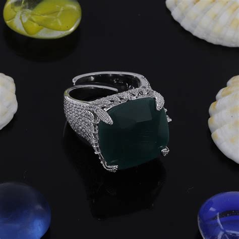 Heavy Mint Green Stone Finger Ring – vijaykangan