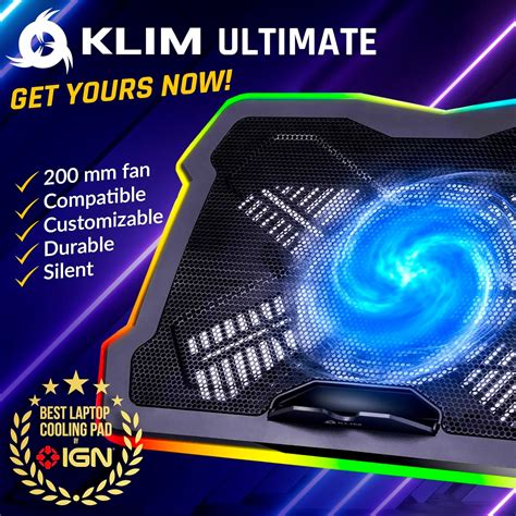 KLIM Ultimate - RGB Laptop Cooling Pad with LED Rim India | Ubuy