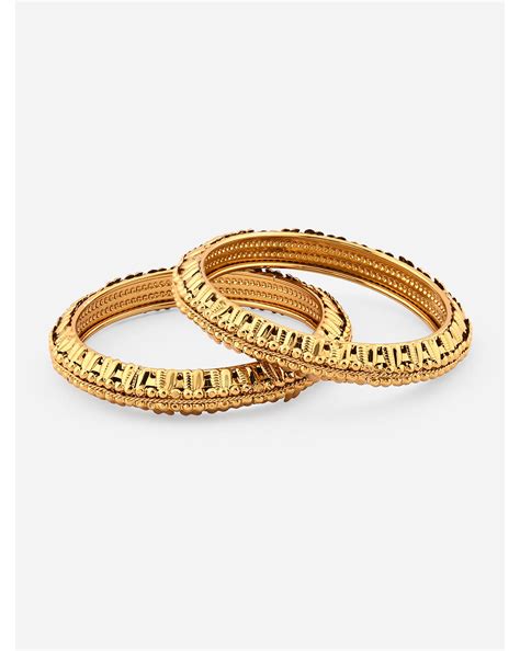 Set of 2 Gold Plated Temple Bangles – toniq-fashion