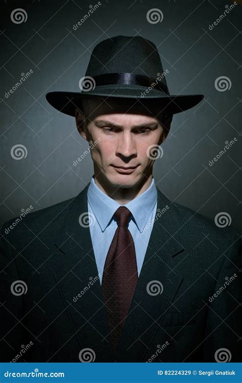 Fashionable Young Man Detective in a Stylish Hat Stock Image - Image of businessman, stern: 82224329