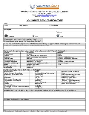 Volunteer Registration Form Download | pdfFiller
