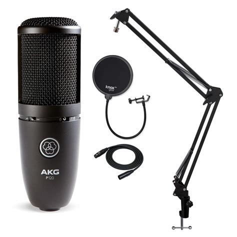 AKG AKG P120 Recording Microphone with Knox Gear Studio Stand, Pop ...