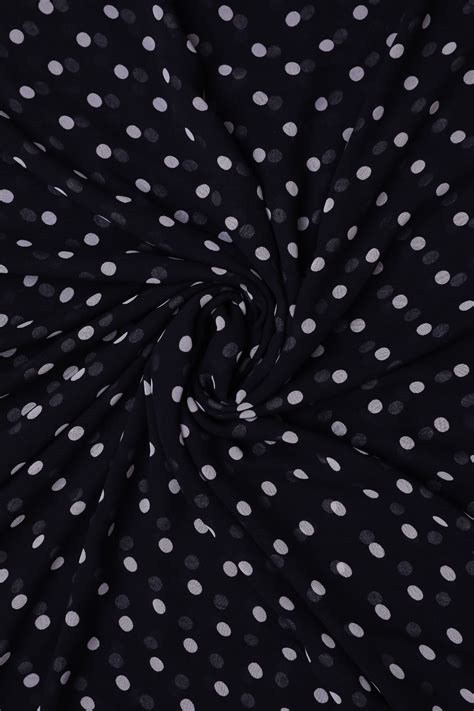 Black and White Polka Dots Big Width Georgette Fabriv – Fabrics Online 101