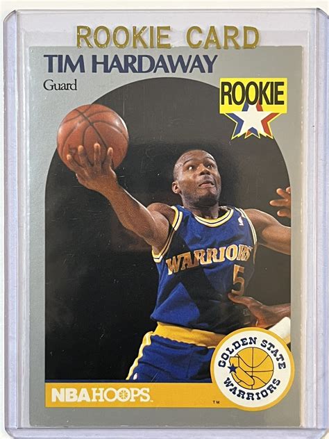1990 NBA HOOPS Tim Hardaway ROOKIE Basketball Card #113 Warriors NM ...