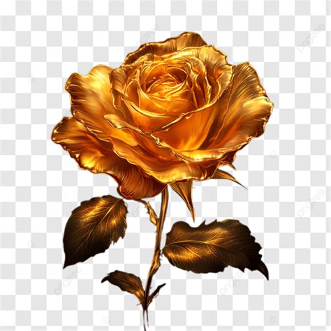 A Golden Rose With Intricate Petal Details Shining, Valentine, Love ...