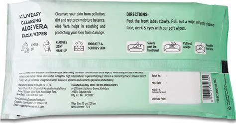Buy LIVEASY ESSENTIALS CLEANSING ALOE VERA REFRESHING LIME FACIEL WIPES ...