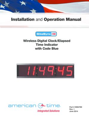 Fillable Online Wireless Digital Clock/Elapsed Time Indicator with ...