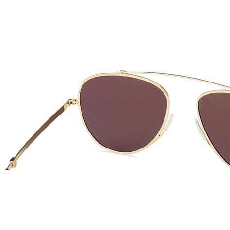 Buy Gold Brown Full Rim Aviator Thinoptics C3 With Case Sunglasses at ...