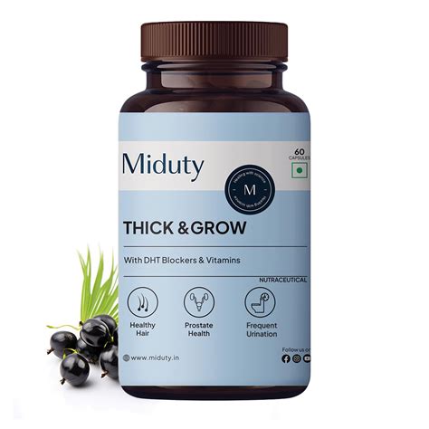 Miduty Thick & Grow Biotin Hair Supplement | With DHT Blockers, Amino ...