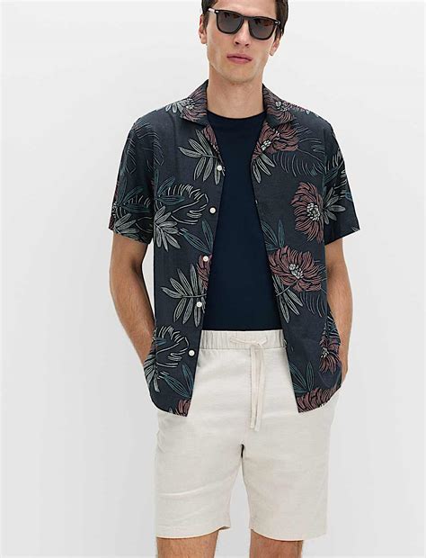 Buy Linen Rich Hawaiian Shirt at Marks & Spencer