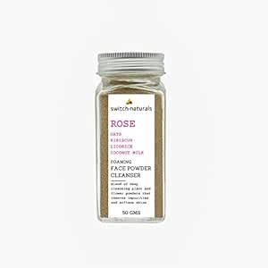 Real Foaming Powder Face Wash - with Rose, Hibiscus Oats, 100% NATURAL ...