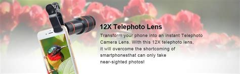 Apexel Professional Optical Phone Camera Lens 12X MM Telephoto Lens ...