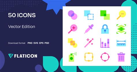 Vector Edition Icon Pack | Flat | 50 .SVG Icons