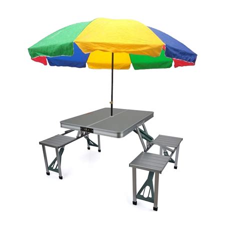 REIDEL Aluminium Portable Folding Picnic Camp Suitcase Table for Hiking ...