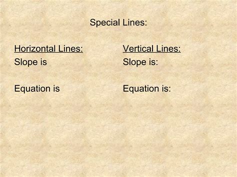Graphing, Slope, And Special Lines | PPT