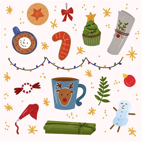 Premium Vector | Christmas collection colorfull holiday design elements ...