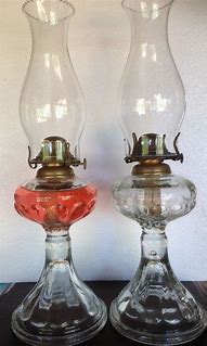Image result for Clear Depression Glass Oil Lamps