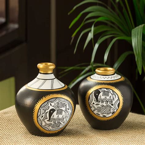 Buy ExclusiveLane Terracotta Pots Flower Vases for Living Room ...