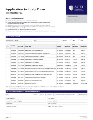Fillable Online Application to Study Form - Southern Cross Education ...