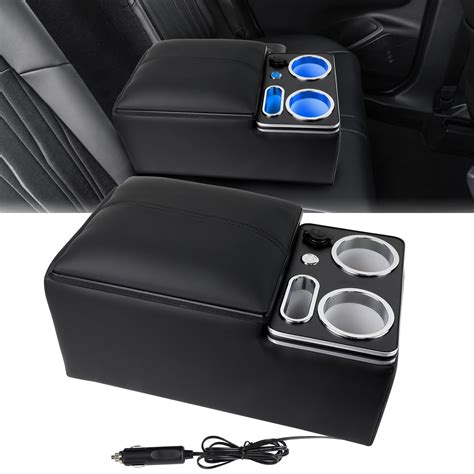 Amazon.com: Universal Car Center Console Organizer with LED Light Cup ...