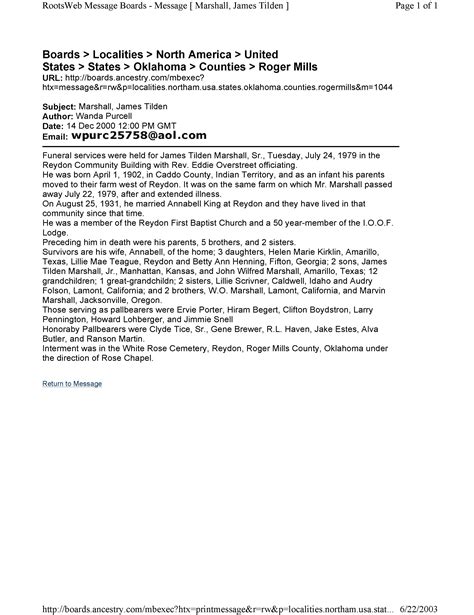 2 Vickie Neill Taylor, Rootsweb Roger Mills Co, Oklahoma: White Rose ...