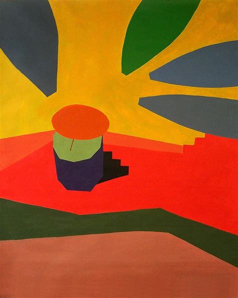 "Varanasi 4": Yellow Acrylic Painting by Prasanta Acharjee | ArtZolo.com