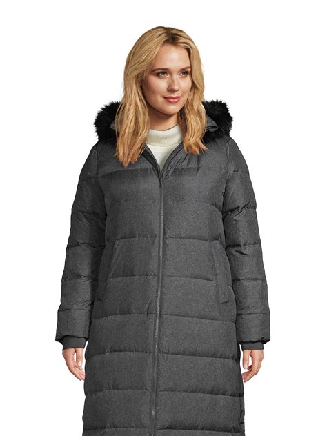 Lands' End Women's Plus Size Quilted Puffer Down Maxi Winter Coat ...