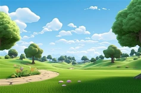 Landscape grass grassland panoramic | Premium AI-generated image
