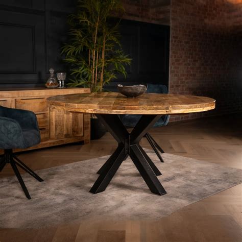 Nismaaya Cross Pedestal Design Round Dining Table – Nismaaya Decor