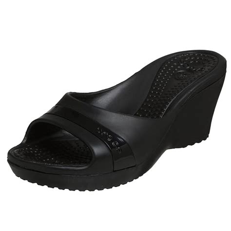 Buy Crocs Women's Sassari Wedge Sandal,Black/Black,9 M at Amazon.in