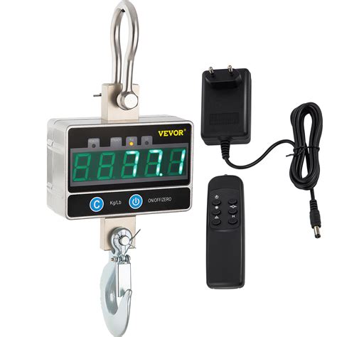VEVOR 1000KG 2200LBS Digital LED Crane Scale 1T Heavy Duty Hanging ...