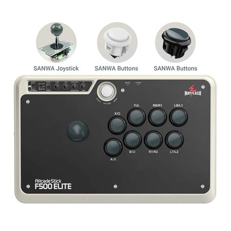 May Flash MAYFLASH Arcade Stick F500 Elite with Sanwa Buttons and Sanwa ...