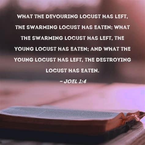 Joel 1:4 What the devouring locust has left, the swarming locust has ...