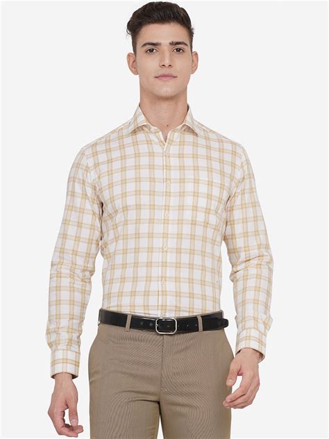 Buy JADE BLUE Men White Checked Shirt - Shirts for Men 19018730 | Myntra