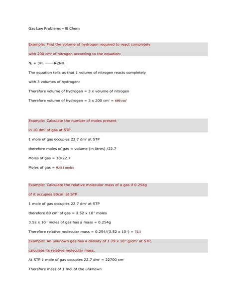 Image result for Gas Laws Problems