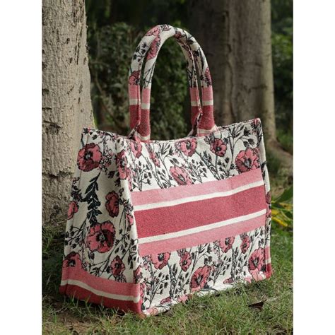 Buy Anekaant Jungle Off White Coral & Multi Floral Jacquard Cotton ...