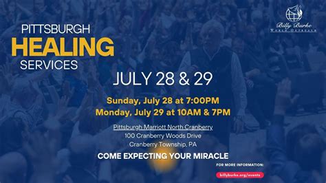 Pastor Billy is back in Pittsburgh!, Pittsburgh Marriott North at ...