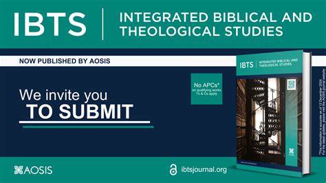 'Integrated Biblical and Theological Studies': Now published by AOSIS
