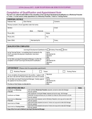 Fillable Online Completion of Qualification and Appointment form Fax ...