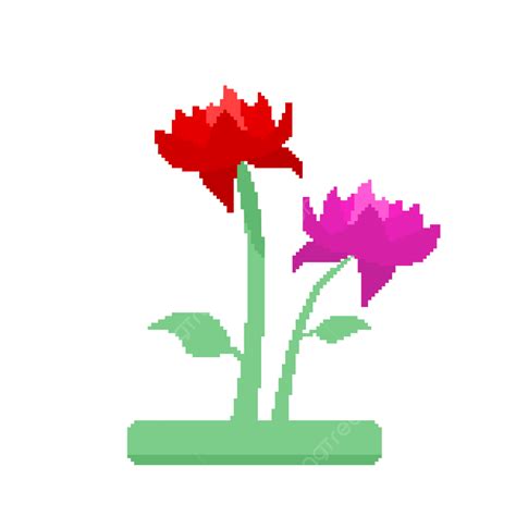 Red Rose Pixel Art Style, Rose, Red, Flower PNG Transparent Clipart ...